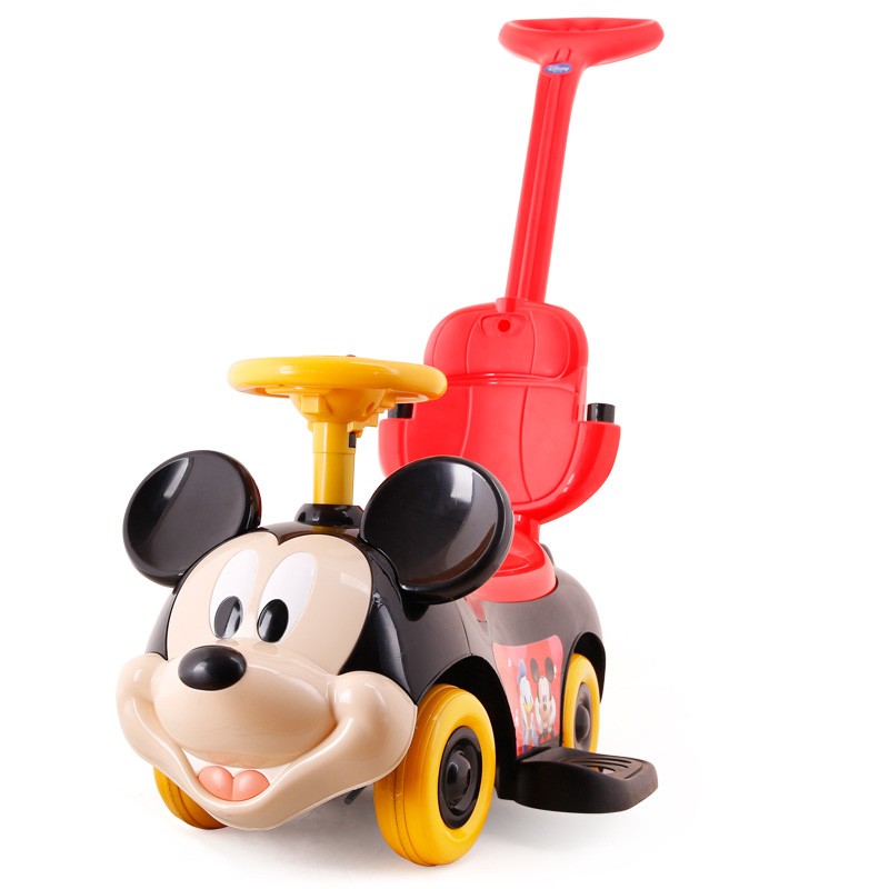 迪士尼 disney 宝宝学步车手推车儿童多功能扭扭车 米奇手推助步两用